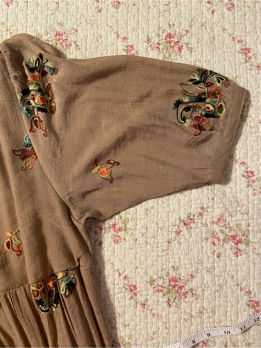 Embroidered Midi Gauze Dress - Picture 4 of 7